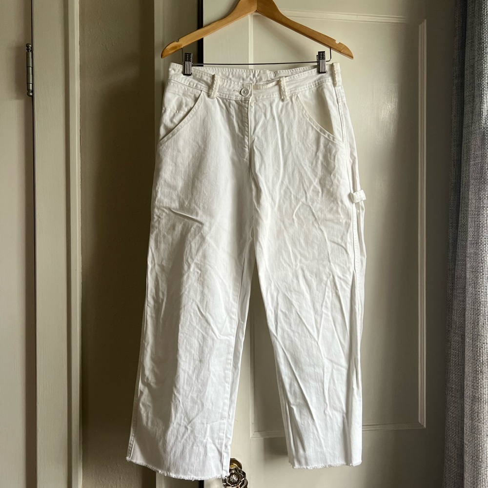 Free People White Jean Capri
